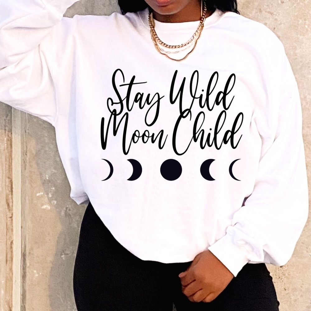 NEW Stay Wild Moon Child Oversized Sweatshirt, S-5X, Gift for her, S-5X